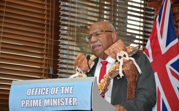 Prime Minister Sitiveni Rabuka was traditio<em></em>nally welcomed by the staff of the Office of the Prime Minister on December 29, 2022